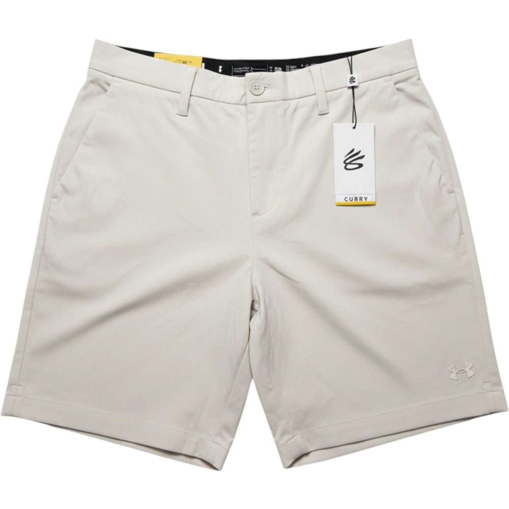 Under Armour Curry Splash Shorts Men's 32 Tan Golf Athletic Tapered